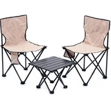 zložljiv kamp set – 2 stoli + miza + torba, bež