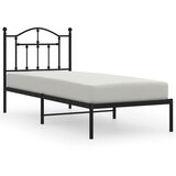 Maison Chic Kovinski Posteljni okvir - Enojna postelja - Postelja za odrasle z vzglavjem črn 90x190 cm, (21694808) | Shoptok.si