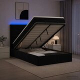  Krevet od pjene s madracem i LED-om Crna 120 x 200 cm Baršun - Crna 120 x 200 cm Prošiveno gumbima | shoptok.hr
