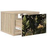  Wall-mounted noćni ormarić RHENEN Hrast sonoma 36 x 33 x 25 cm - Hrast sonoma Tropski uzorak džungle 1 | shoptok.hr