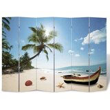 vidaXL Sklopiva sobna pregrada s uzorkom plaže 217 x 170 cm | shoptok.hr