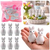  Styrofoam Easter Bunnies Glitter Decorative White 6pcs Cene