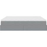 vidaXL Otomanski posteljni okvir z vzmetnicami siv 200x200 cm blago | Shoptok.si