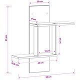  Polica na zidu Siva Sonoma 59 x 17 x 63 cm Konstruirano drvo | shoptok.hr