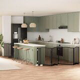 vidaXL Ograda za pse z vrati zložljiva 10 panelov črna 800 cm les | Shoptok.si