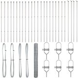 vidaXL Heksagonalna ograja 1x50 m pocinkano jeklo, Ograjni stebri 13 kos Ø32 mm 150 cm pocinkano jeklo | Shoptok.si