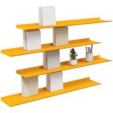  Lebdeća polica Zidne 4 pcs Žuta 100 x 18 x 2,5 cm Čelik | Eponuda.com