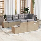 Sjedeća garnitura za vrt 7 kom. Bež i siva poliratan 184 x 62 x 85 cm | shoptok.hr