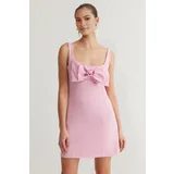 Trendyol Pink A-Line Bow Detail Woven Chic Dress