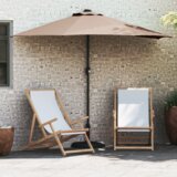 vidaXL Vrtni dežnik Taupe 294 x 150 x 224 cm blago | Shoptok.si