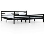  Posteljni okvir črn iz trdnega lesa 200x200 cm, (20646954) | Shoptok.si