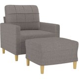  Fotelja s tabureom smeđesiva 60 cm od tkanine | shoptok.hr