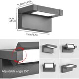 KUKAK Zunanja/stenska LED svetilka, 6500 K hladno bela, z 350° nastavljivo ploščo | Shoptok.si