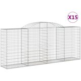  Lučne gabionske košare 15kom 300x50x120/140cm pocinčano željezo | shoptok.hr
