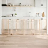 vidaXL Vrata za pse s vratima sklopiva 6 panela 300cm masivna jelovina | shoptok.hr