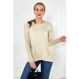 Kesi Sweater with front pockets beige cene