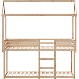 Krevet na kat s krovom 90 x 200 cm od masivne borovine | shoptok.hr