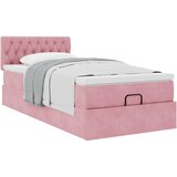 vidaXL Otomanski posteljni okvir z vzmetnico roza 90x200 cm žamet Cene