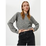 Koton Wrapped Knitwear Sweater Ripped Detail Long Sleeve Crew Neck | ePonuda.com
