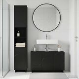  Set ormarića za kupaonicu 2 kom. Crna Prerađeno drvo | shoptok.hr