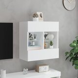  Zidni TV ormarić s LED svjetlima bijeli 58,5x30x60,5 cm | shoptok.hr