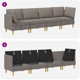  Set namještaja za dnevni boravak 4 pcs Sivosmeđa Tkanina | shoptok.hr