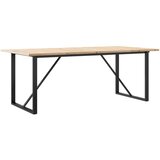  Blagovaonski stol O-oblika 200x100x75,5cm od borovine i čelik | shoptok.hr