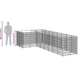  Kavez za pse srebrni 6,05 m² čelični | shoptok.hr