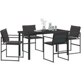  Vrtni set za objed 5 pcs Crna 140 x 70 x 73 cm | shoptok.hr