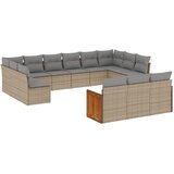  13-dijelni set vrtnih sofa s jastucima poliratan Bež | shoptok.hr