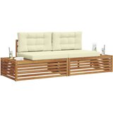  Set vanjskih sofa s jastukom 2 Komad Prirodna i krem | shoptok.hr