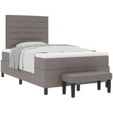 vidaXL Postelja z vzmetnico in klopjo taupe 120x190 cm tkanina, (22083848) | Shoptok.si