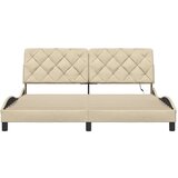  Okvir kreveta s LED-om bez krem madraca 180x200 cm Tkanina - Krema 180 x 200 cm | shoptok.hr