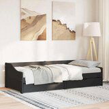  Dnevni krevet s 2 ladice bez madraca IRUN crni 90x200 cm | shoptok.hr