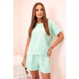 Kesi Włoski Women's punto set with short sleeves and shorts mint | shoptok.hr