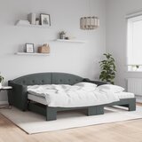  Dnevni krevet na razvlačenje tamnosivi 100 x 200 cm od tkanine | shoptok.hr