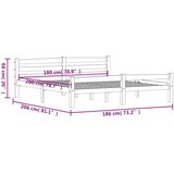  Okvir za krevet od masivne borovine bijeli 180 x 200 cm | shoptok.hr