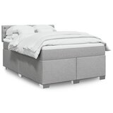 vidaXL Box spring postelja z vzmetnico svetlo siva 160x200 cm žamet | Shoptok.si