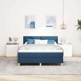  Postelja z box springom z vzmetnico & LED Modra 140x200 cm Tkanina, (22080756) | Shoptok.si