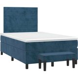 Box spring postelja z vzmetnico temno modra 120x200 cm žamet, (20901061) | Shoptok.si