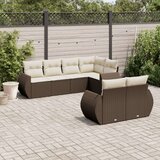  7-dijelni set vrtnih sofa od poliratana s jastucima smeđi | shoptok.hr
