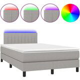  Box spring s madracem LED svjetlosivi 120x200 cm tkanina | shoptok.hr