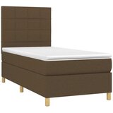  Krevet box spring s madracem LED tamnosmeđi 100x200 cm tkanina | shoptok.hr