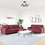  3-dijelni set sofa s tabureom i jastucima boja vina tkanina | shoptok.hr