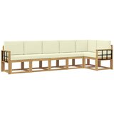 vidaXL Zunanja garnitura za sedenje 6 pcs Bela in krem Poliester, (5000281975) | Shoptok.si
