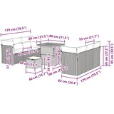  Sjedeća garnitura za vrt 9 pcs Siva poliratan | shoptok.hr