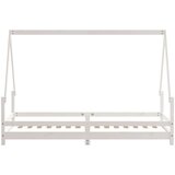  Otroški posteljni okvir bel 90x200 cm trdna borovina, (20916935) | Shoptok.si