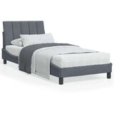  Posteljni okvir z vzglavjem temno siva 80x200 cm žamet, (21081804) | Shoptok.si