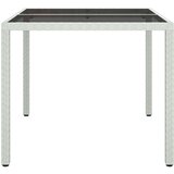  Vrtni stol 90x90x75 cm od kaljenog stakla i poliratana bijeli | shoptok.hr