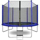  Trampolin 250 cm s vanjskom zaštitnom mrežom + stepenice AGA SPORT TOP MRT1008B - plavi | shoptok.hr